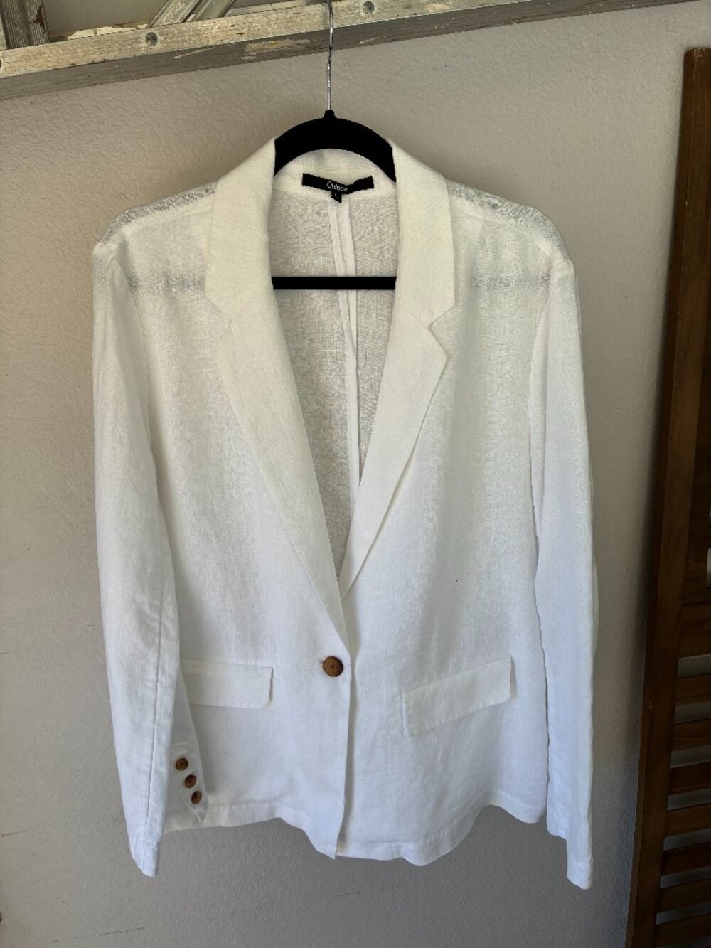 Quince White Linen Blazer
